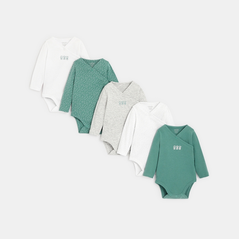 Body croisé (lot de 5) vert naissance