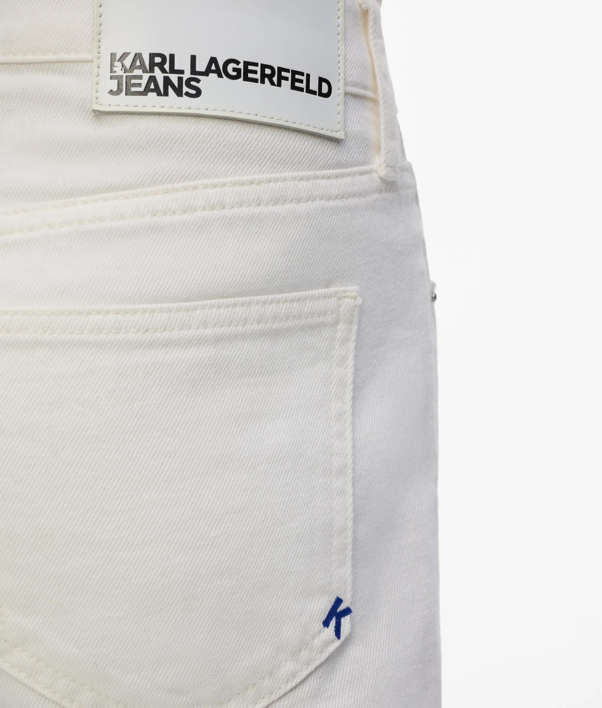 Witte rechte jeans met hoge taille