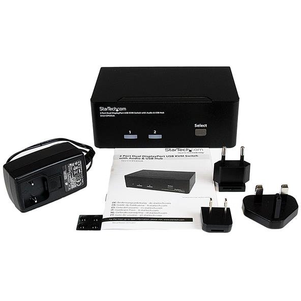 StarTech.com Commutateur KVM 2 Ports DisplayPort, USB et Audio - Switch KVM - 2560x1600