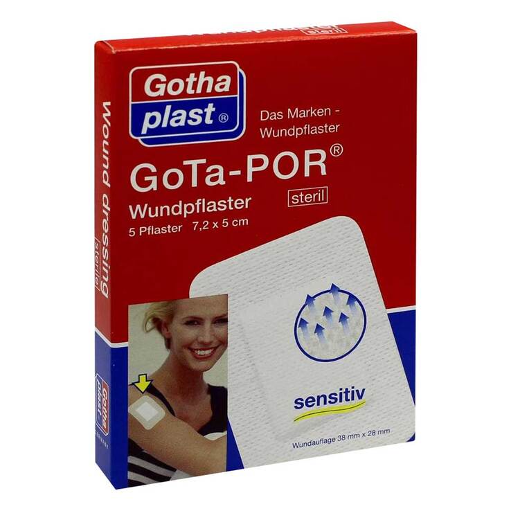 Gota-Por Wundpflaster 5x7,2 cm steril, 5 St