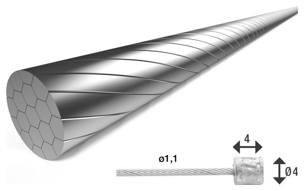 Kit de 100 Câbles de transmission Elvedes 2250 1x19 Stainless Slick 1.1 avec tête N 4x4