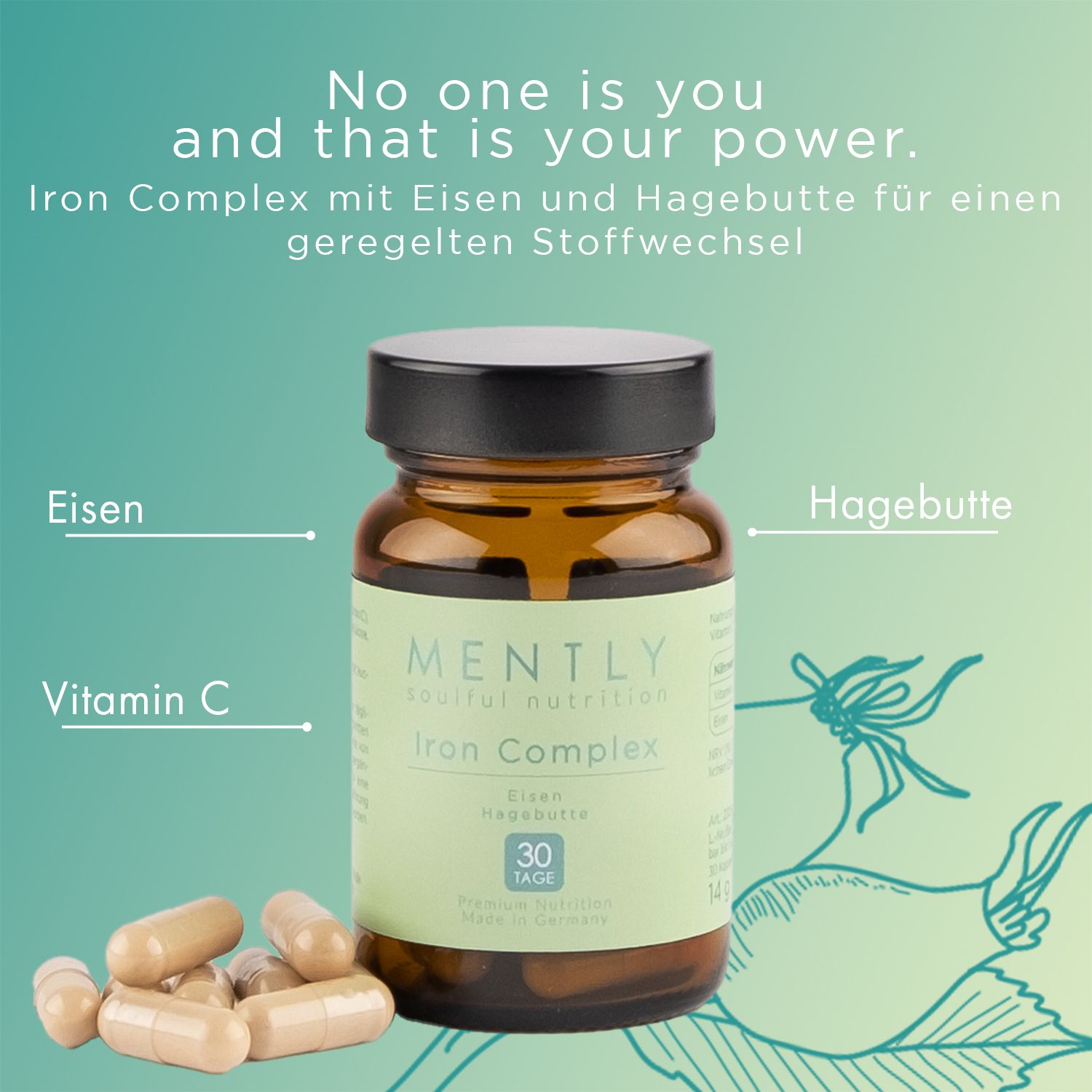 MENTLY Iron Complex mit Eisen & Vitamin C