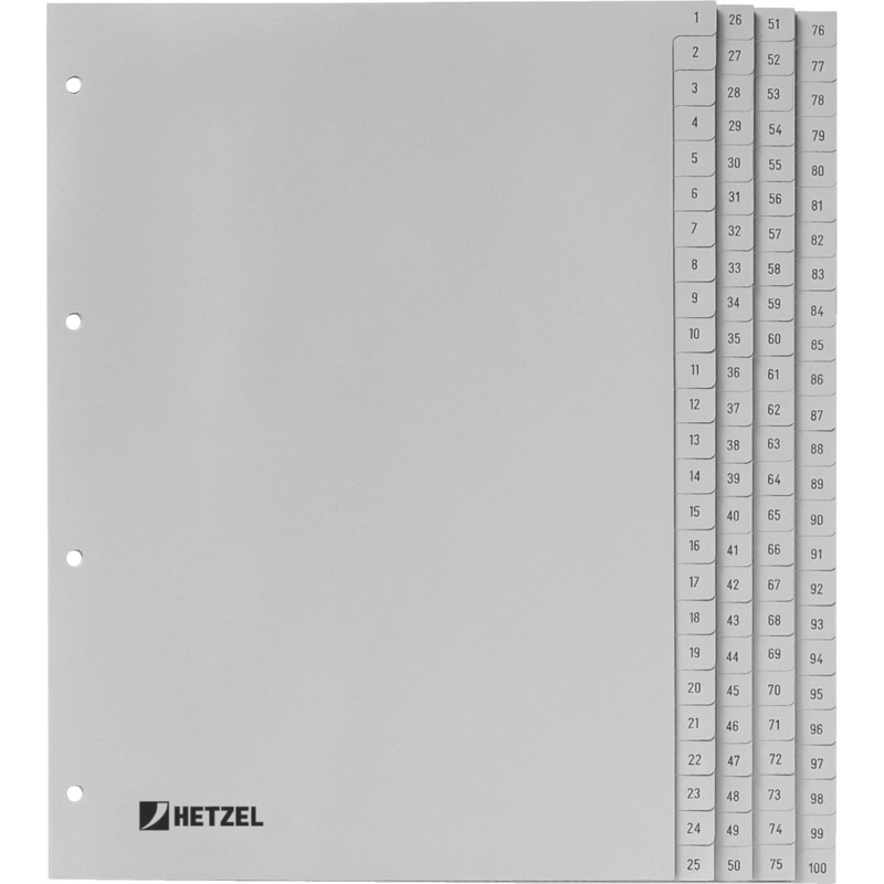 Hetzel Register, A4, 100-teilig