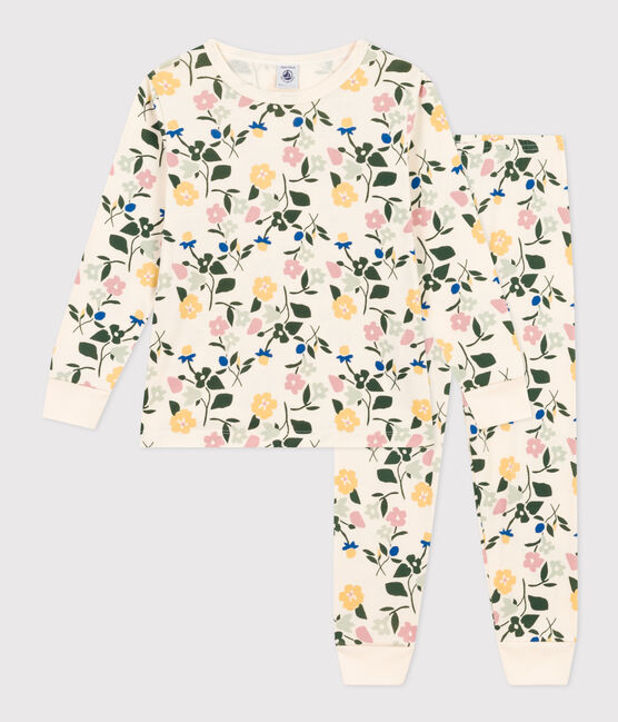 Pyjama imprimé en coton motif fleurs enfant