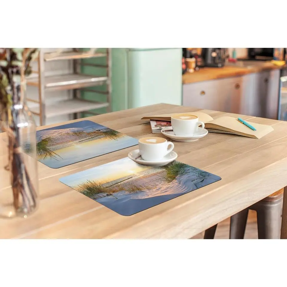 MuchoWow Placemat (6stuks) 45x30cm Strand Zon Duin Gras Zand