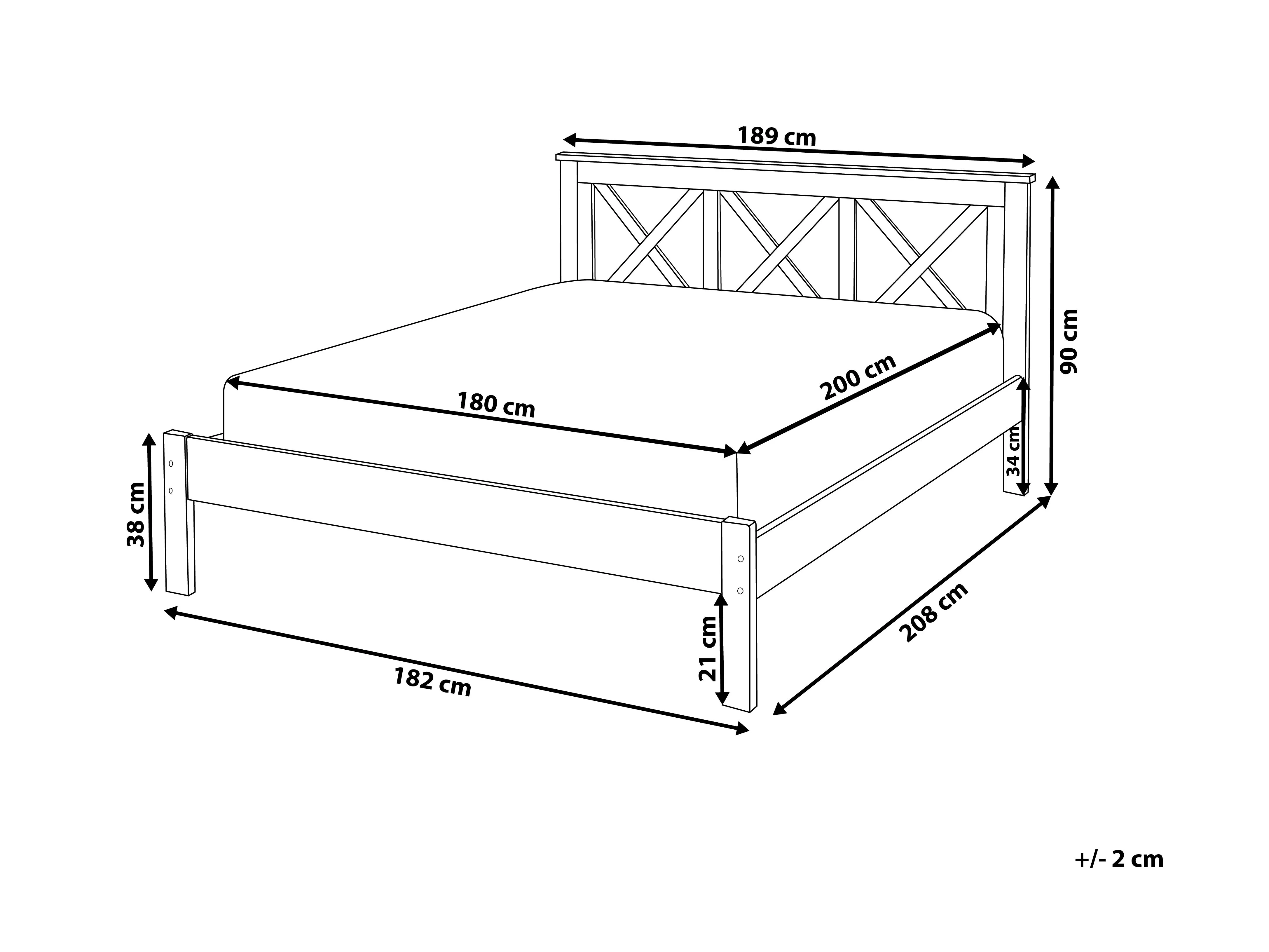 Bed Dennenhout TANNAY 180 x 200 cm Donkerbruin