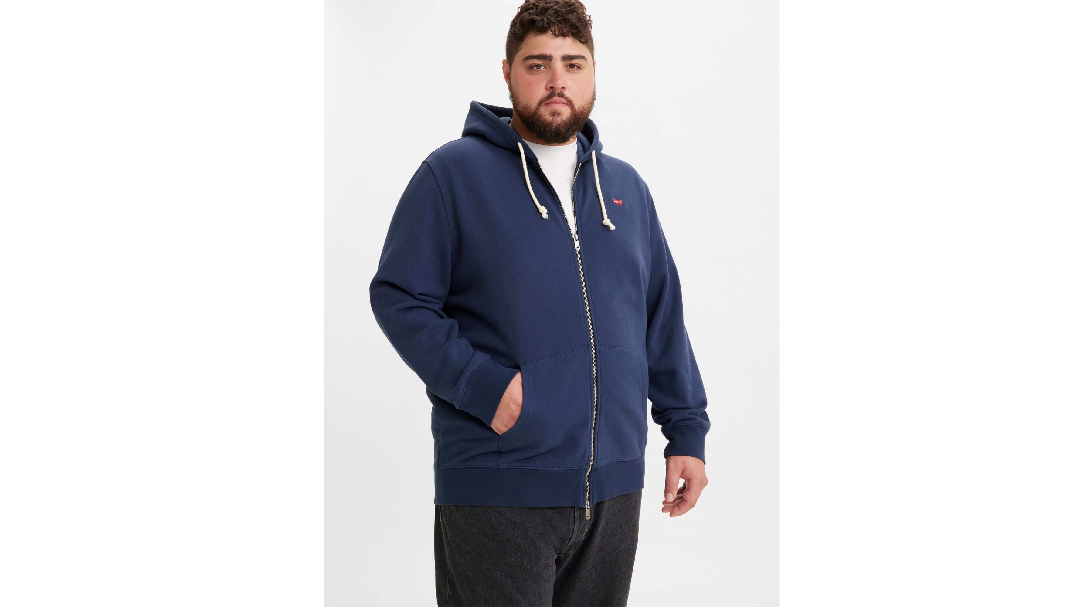 Sweat à capuche zippé New Original (Grandes tailles) - Naval Academy - Bleu