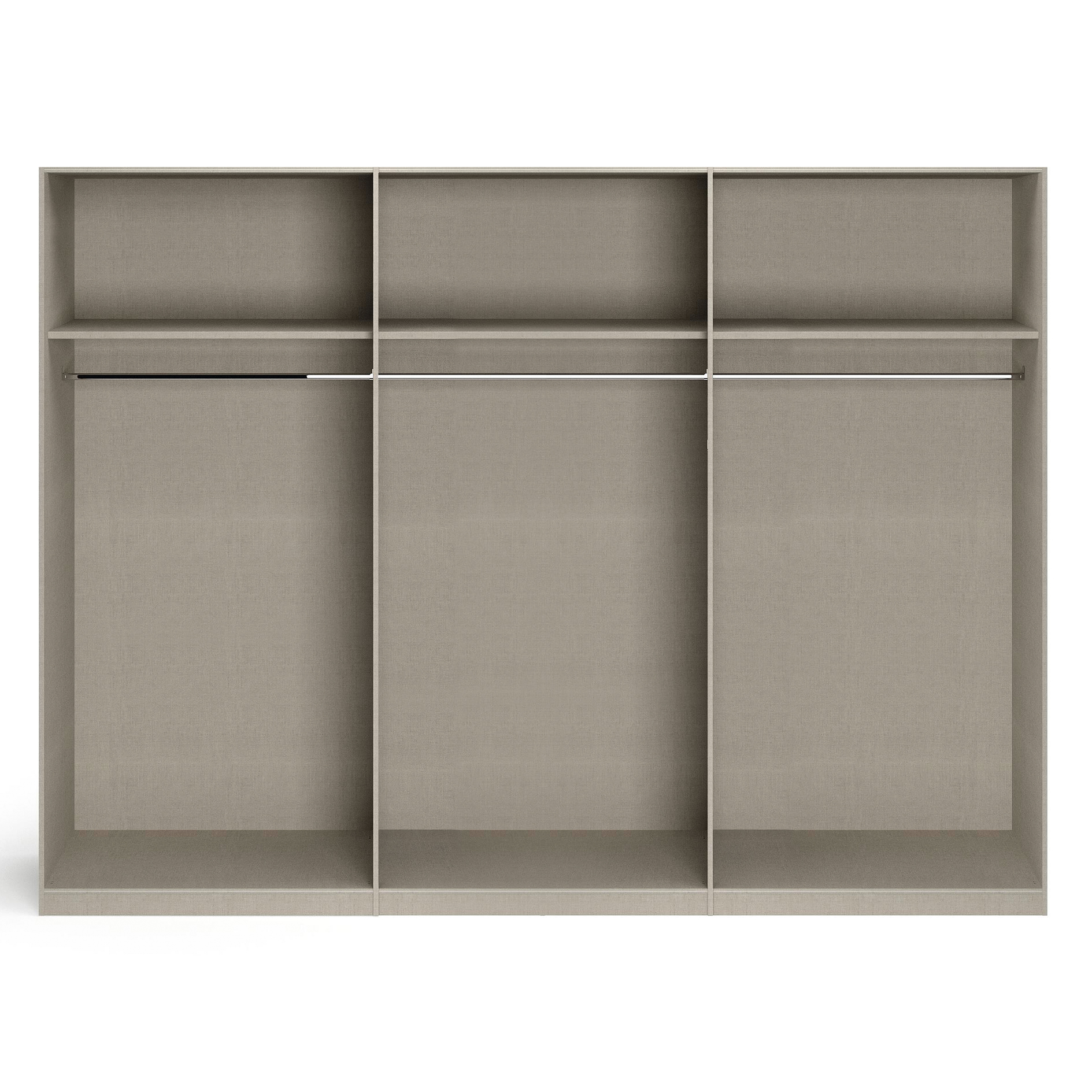 Drehtürenschrank - Sonoma Eiche - Kristallglasspiegel - 6-türig - 271x210 cm