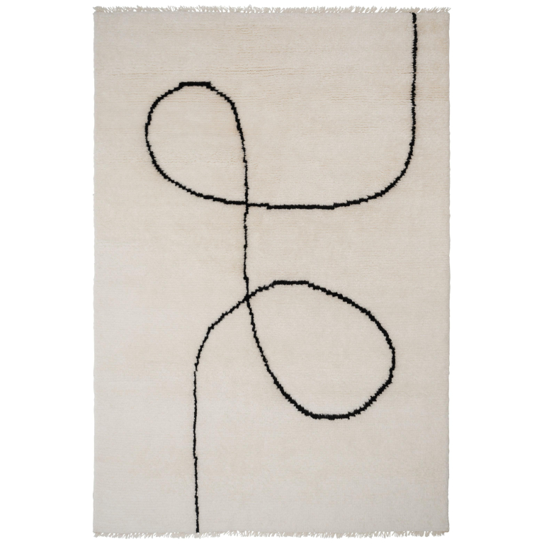 Linie Design Astral Spiral vloerkleed 170x240 zwart