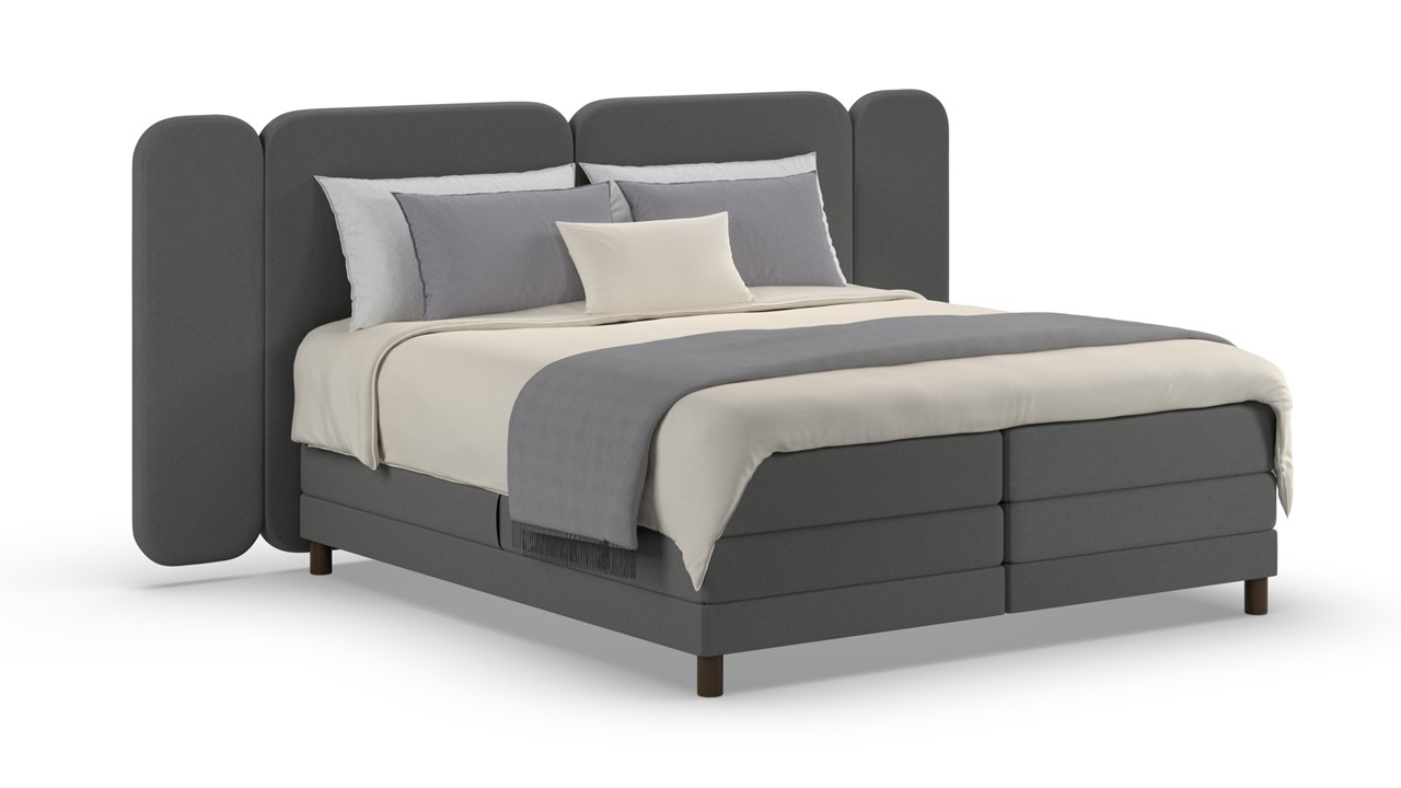 Elektrische boxspring Ridge - Warm wool anthracite