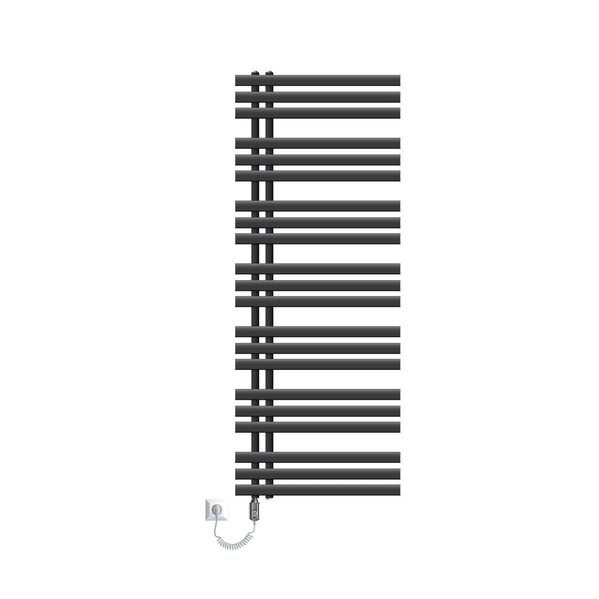 ECD Germany Iron EM Design Elektrische Badkamerradiator met Verwarmingselement 1200 W - 600 x 1600 mm - Antraciet - Designradiator Paneelradiator Handdoekwarmer Handdoekdroger