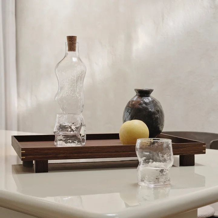Ferm Living - Dimple Trinkglas, klar (2er Set)