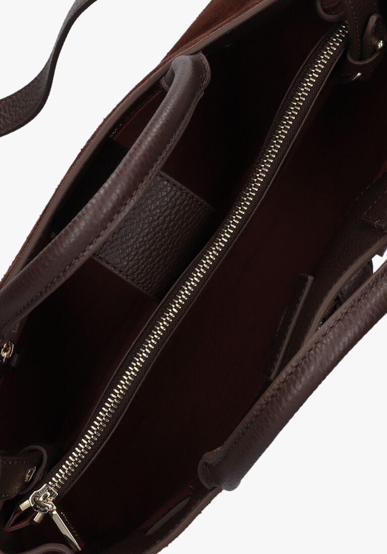 bruine coccinelle handtas sabine suede bi