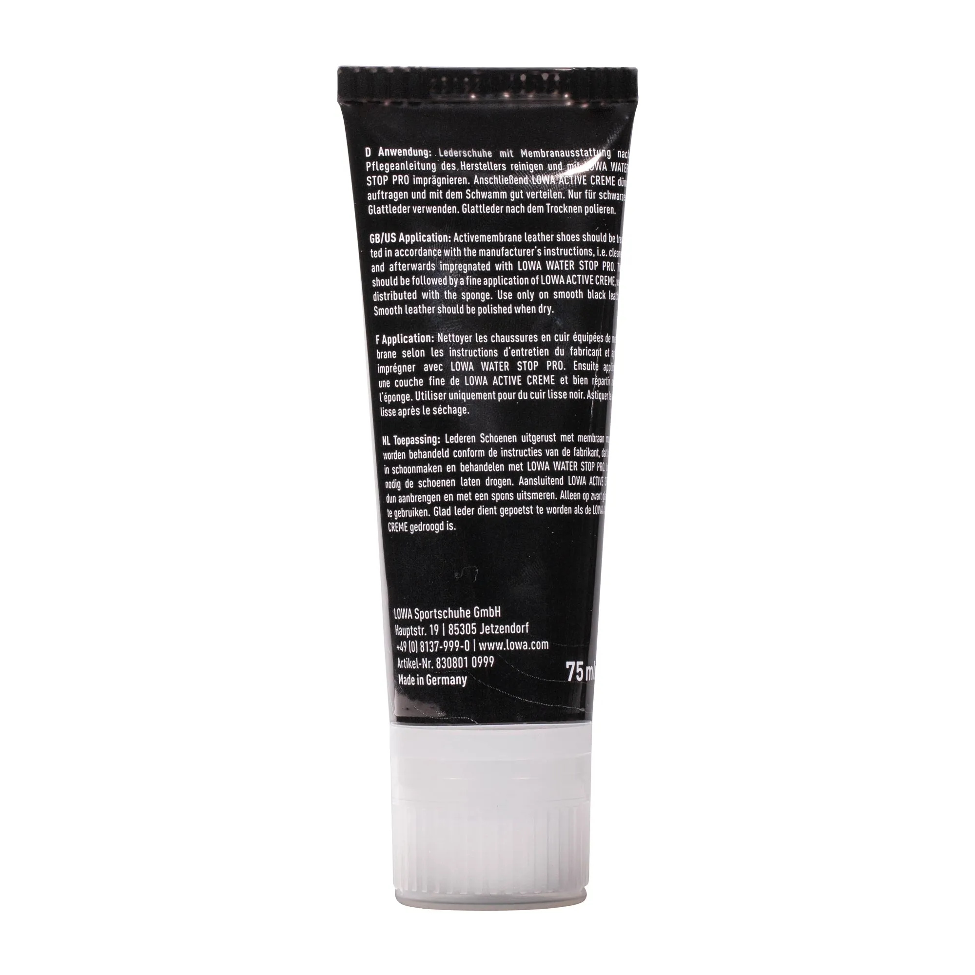 LOWA -  LOWA Schuhcreme Active Creme 75 ml schwarz