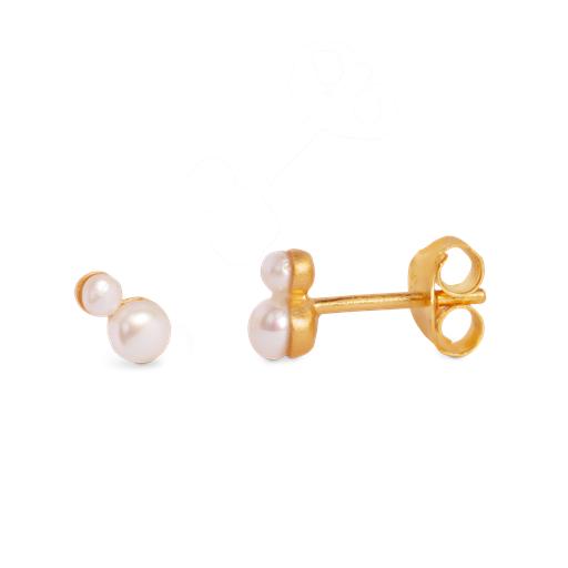 byBiehl Pearl Double Øreringe, Guld