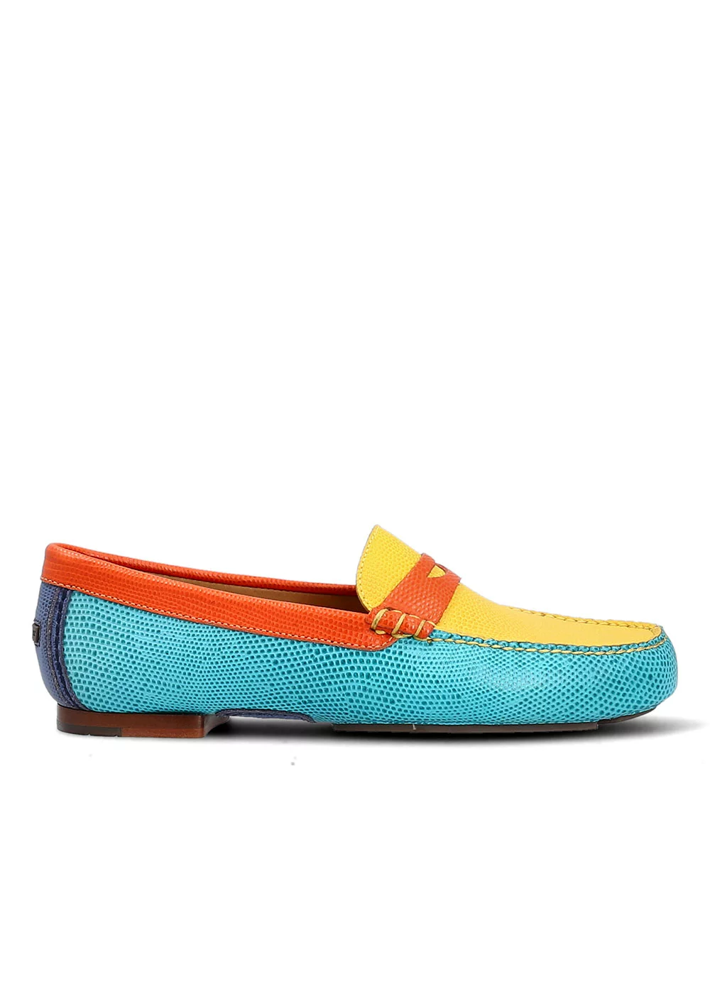MOCASSIN LIZARD CUIR QUADRICOLOR