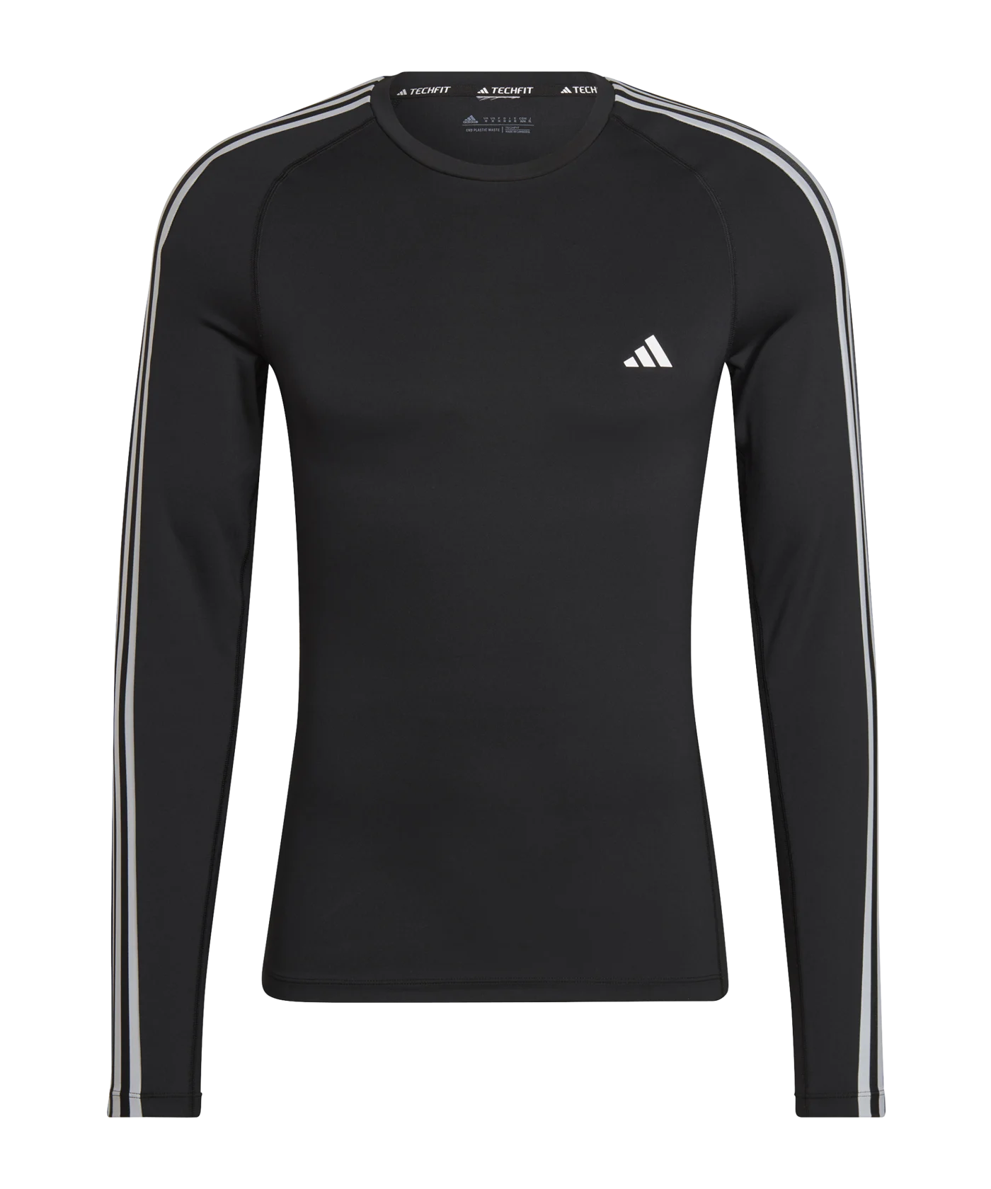 adidas Techfit 3-Stripes Training Sweatshirt Schwarz