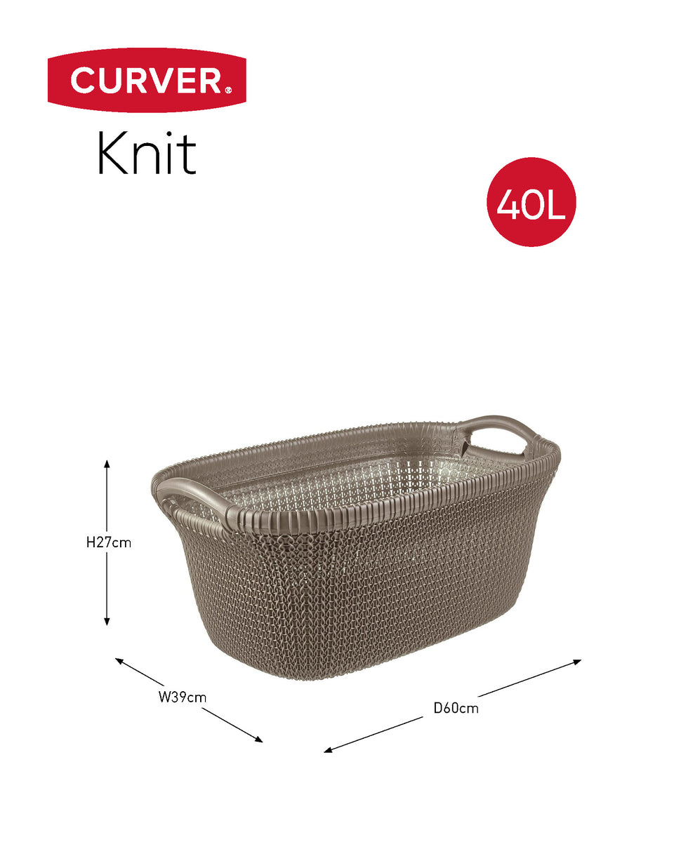 Curver Knit Wasmand - 40 l - set van 2 - Harvest Brown