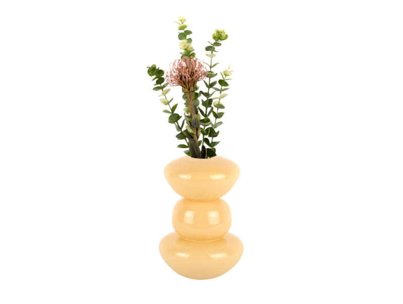 Vase Bubbles Glass Medium PT3966LY Soft yellow