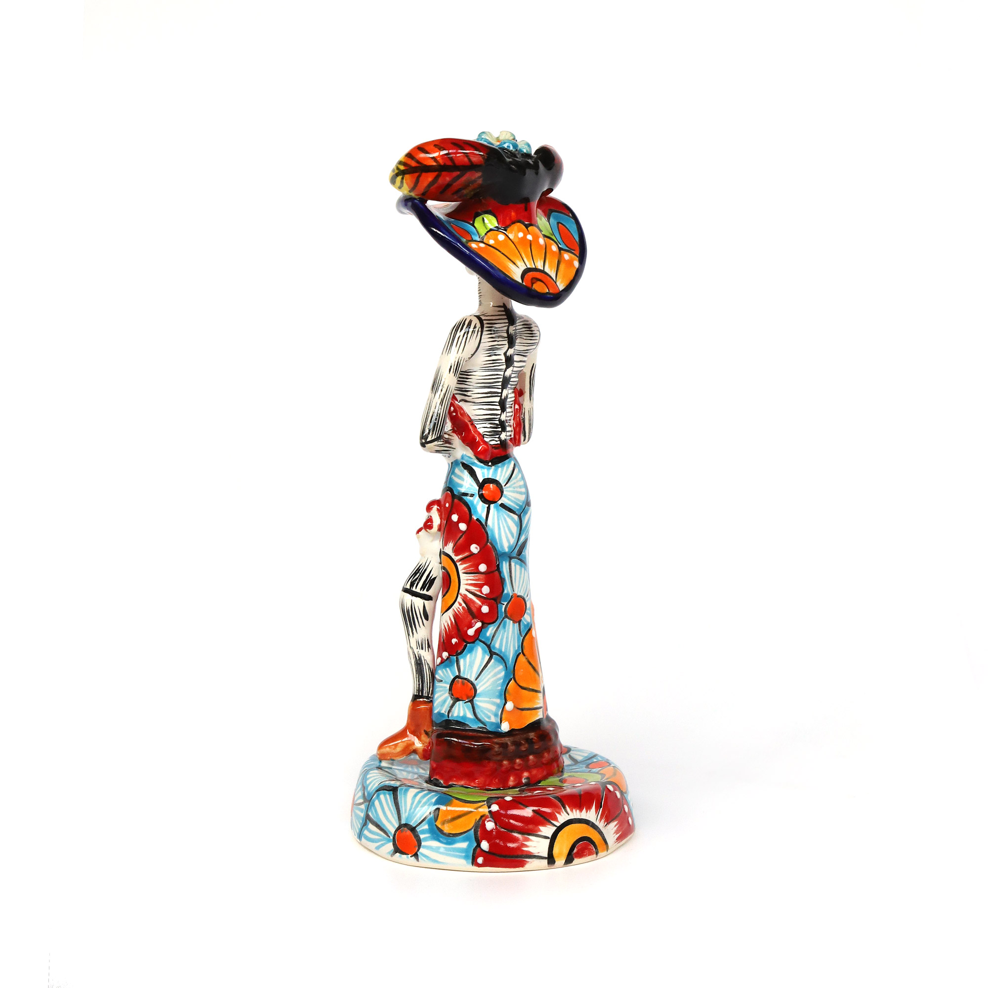 Keramikfigur 'Skelettdame', multicolor, H 22 cm, Ø 9 cm von fischer's lagerhaus