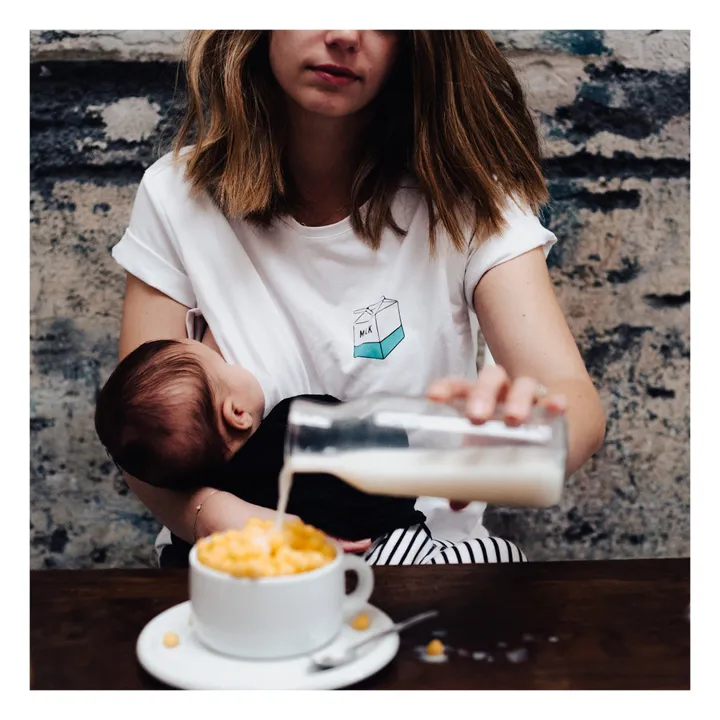 Tajinebanane T-Shirt d'allaitement Take away milk | Blanc