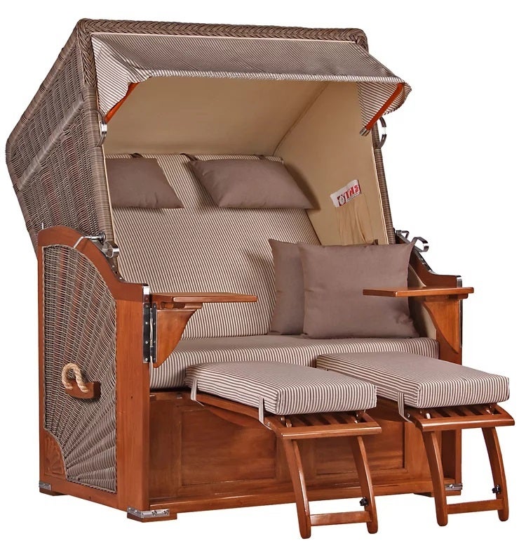 Strandstoel Nordstrand mahonie PE grijs design 510