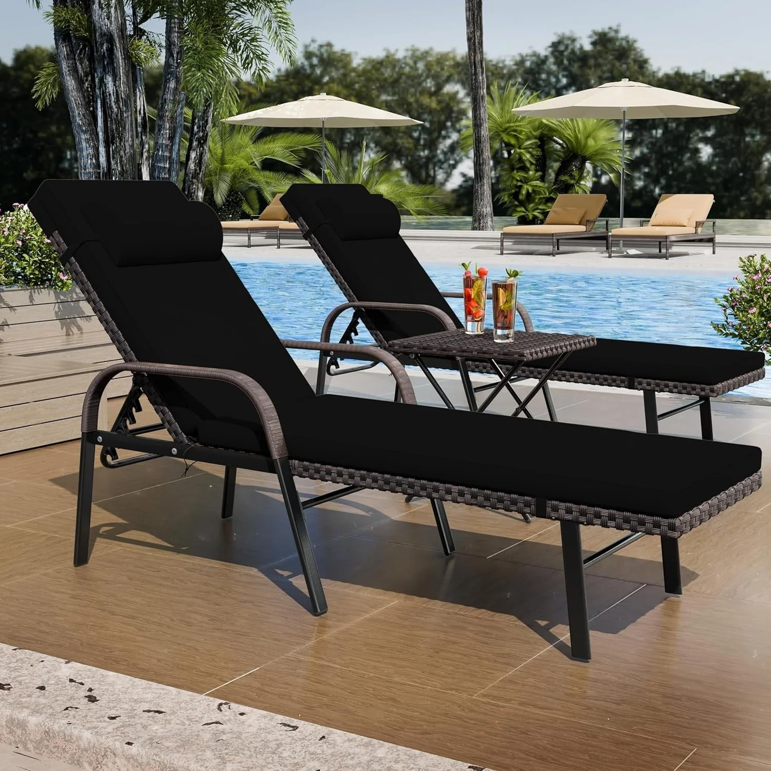 Kullavik 3-PiecesOutdoor Chaise Lounge Set