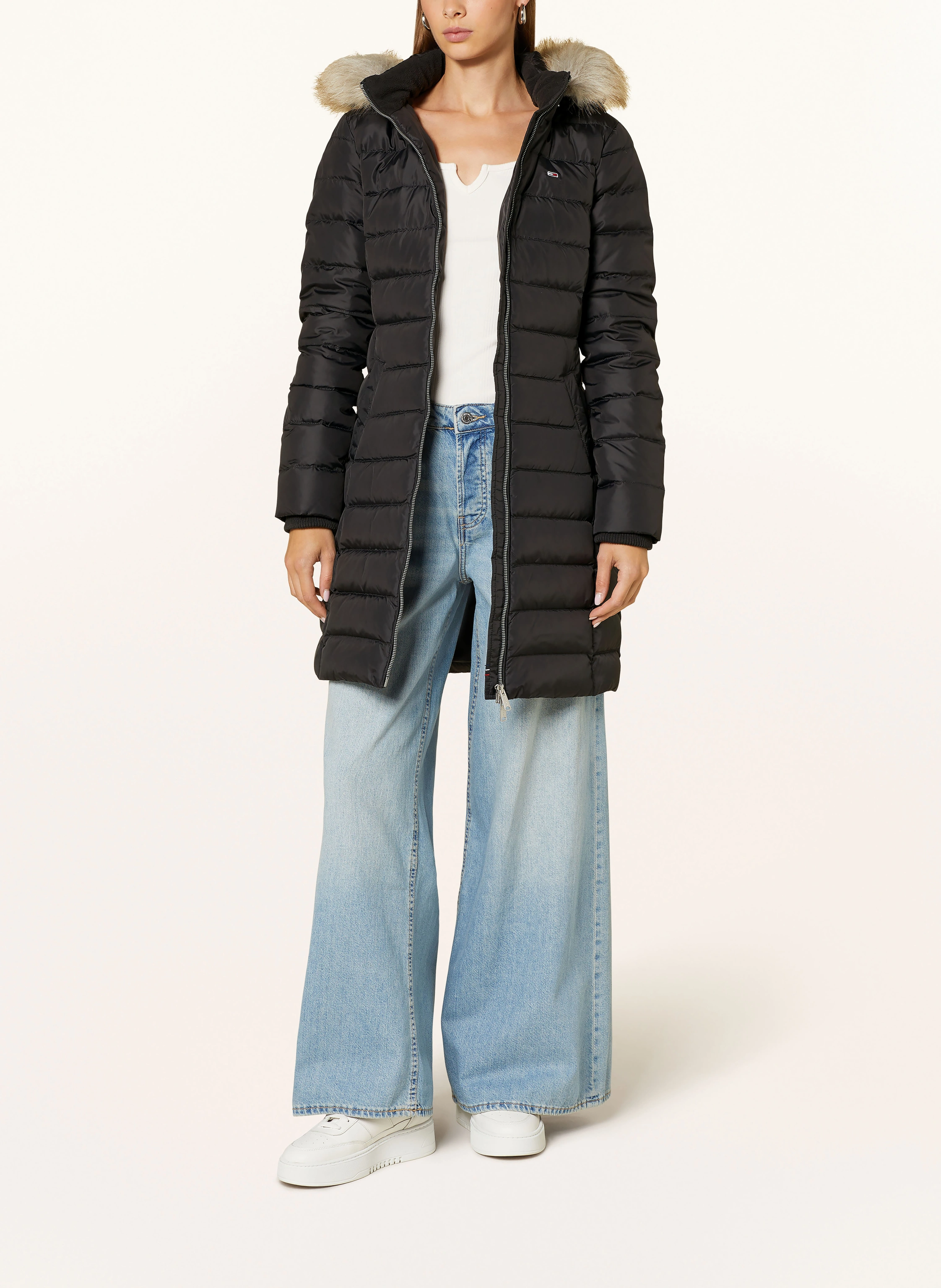 TOMMY JEANS Daunenmantel mit abnehmbarem Kunstfell