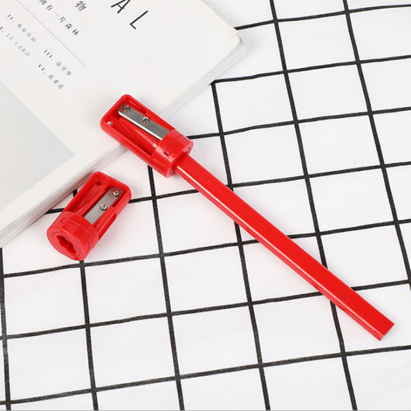 (3er Set) Zimmermanns Bleistift Anspitzer Graphitstift Spitzer mit Schleifstreifen - Rot