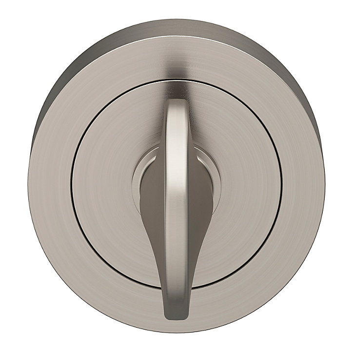 Rosace de fonction rond à visser à condamnation GoodHome Duod blade effet nickel satin gris Ø50mm