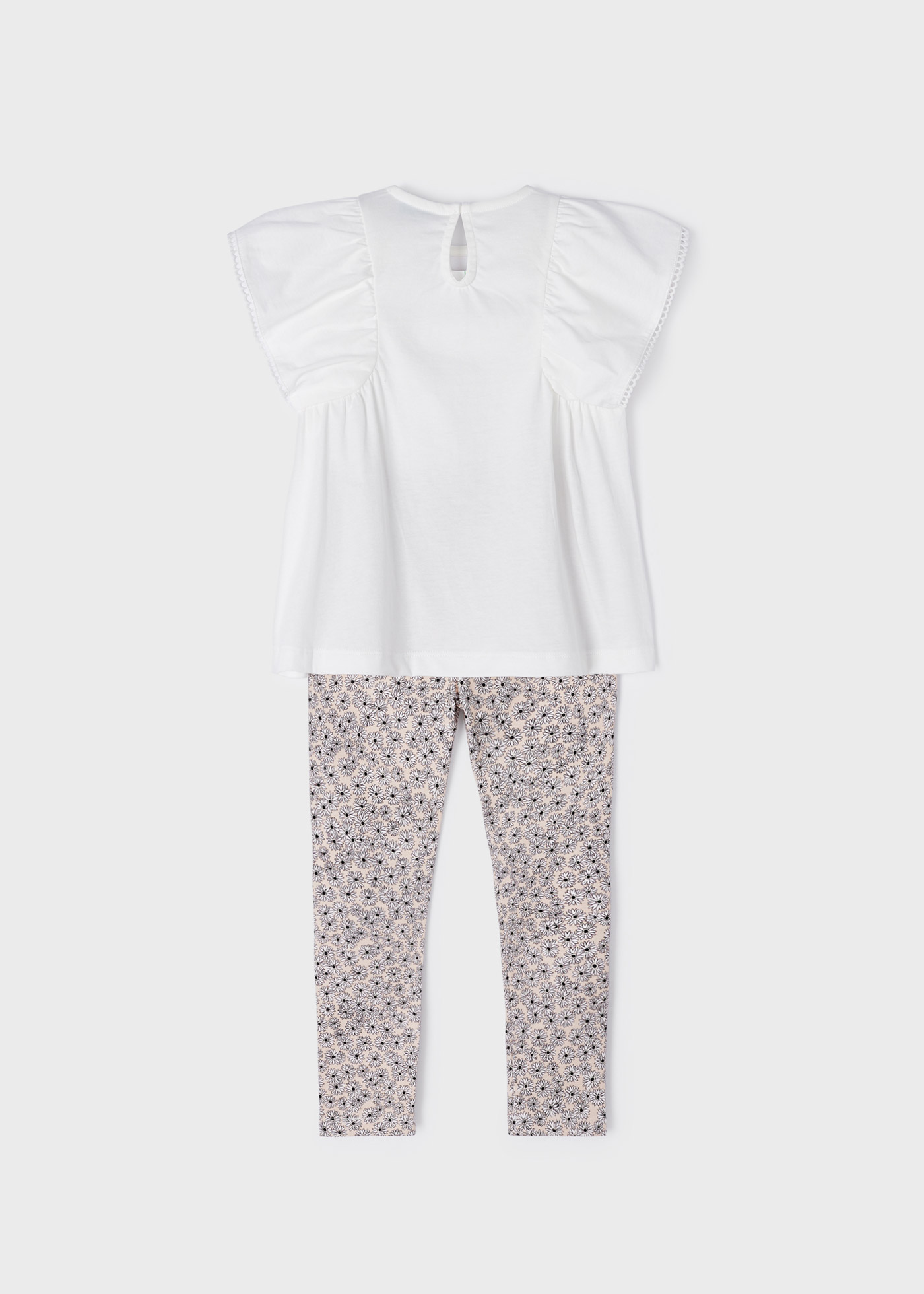 Conjunto de duas peças com leggings de algodão sustentável para meninas