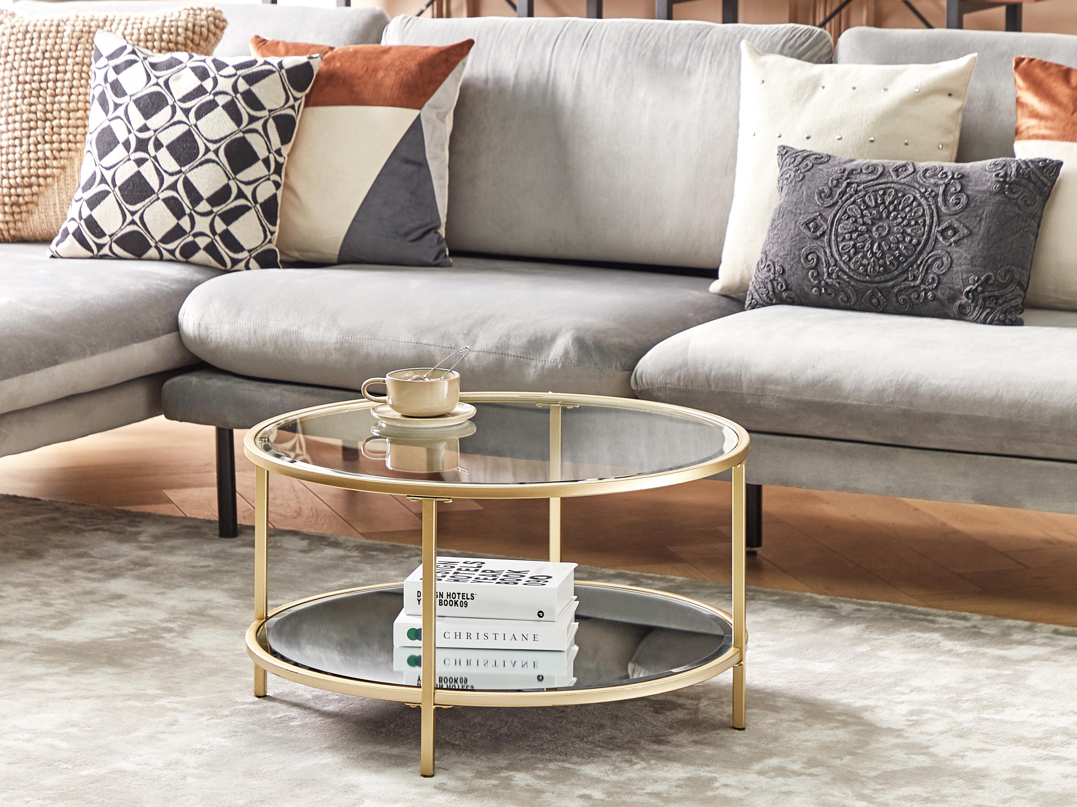 Salontafel BIRNEY Veiligheidsglas Goud
