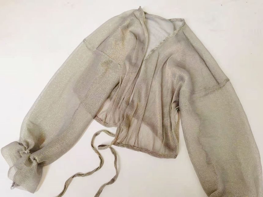 Sancus - Badpak / Cover-up / Set met spaghettibandjes en gerimpelde uitsnijdingen