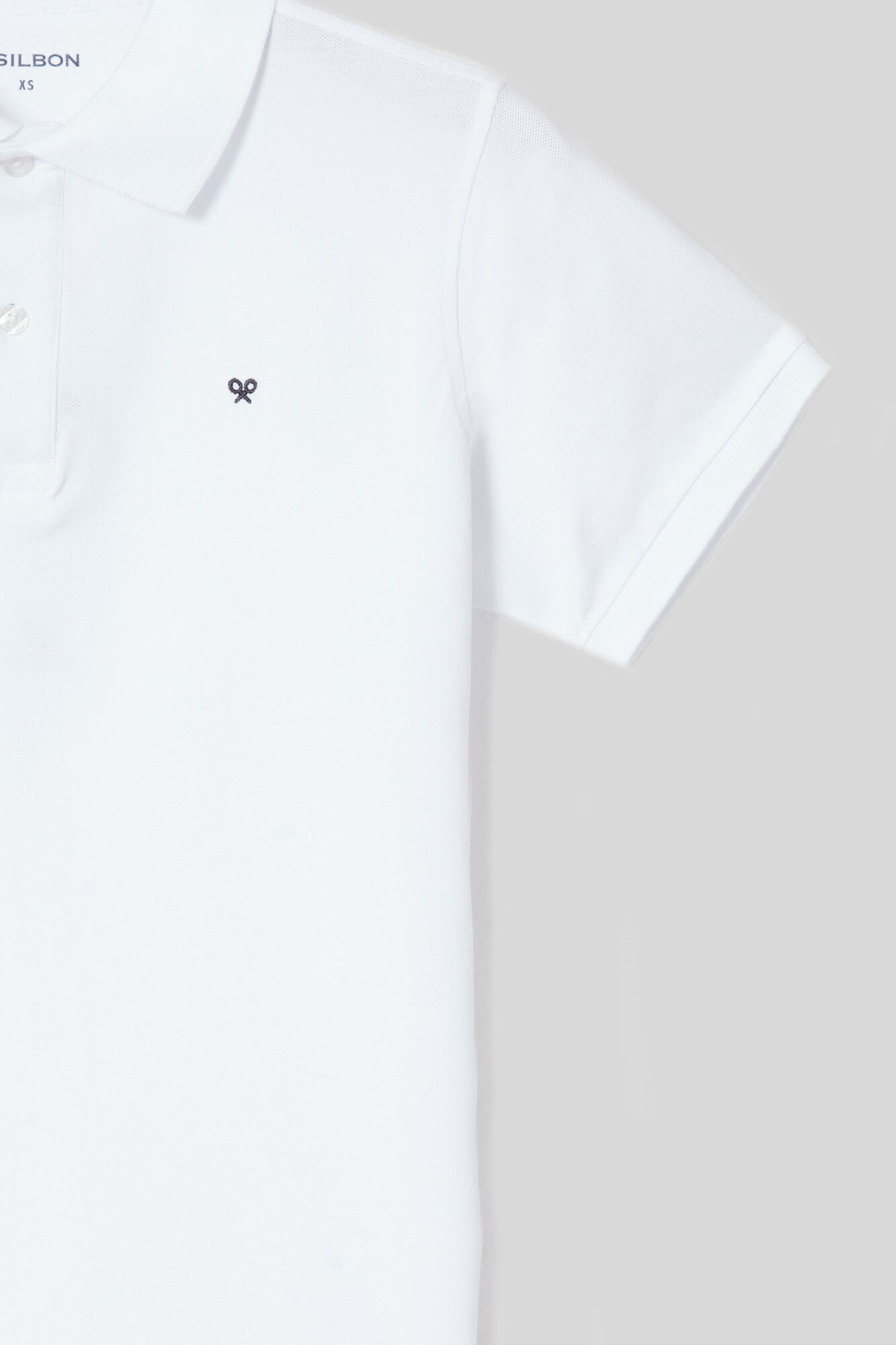 Camisa polo clássica branca estilo mini-raquete - Branca