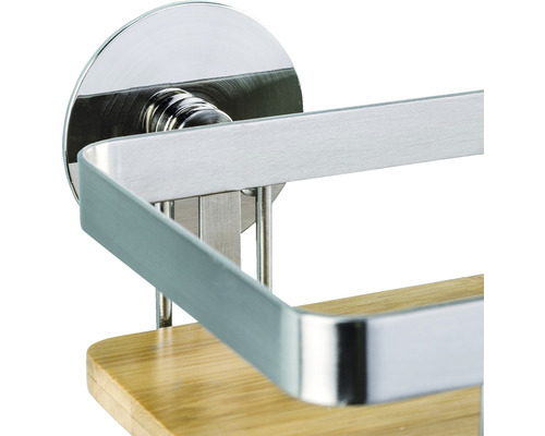 Wenko Turbo-Loc Premium keukenrolhouder + adapter, zilver/bamboe