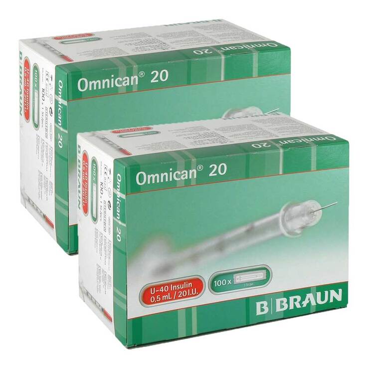 Omnican 20 0,5 ml Insulinspritzen U-40, 2x100 St