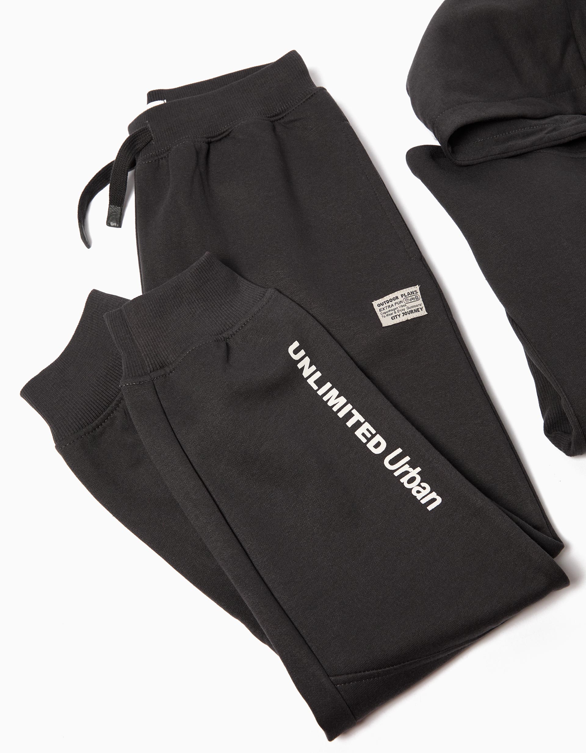 Conjunto de Jogging, Menino, Cinzento Escuro