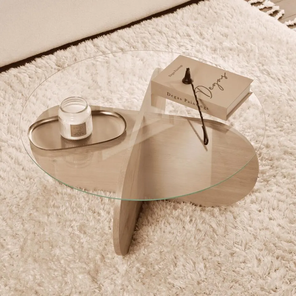 CALICOSY - Salontafel AERIS - Saffier eiken - 35x75x75 cm