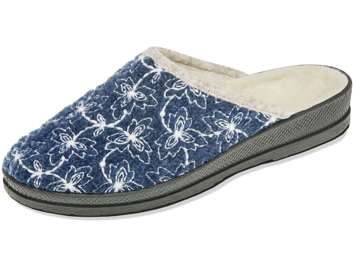 Textil-Pantoffel mit schöner Stickerei