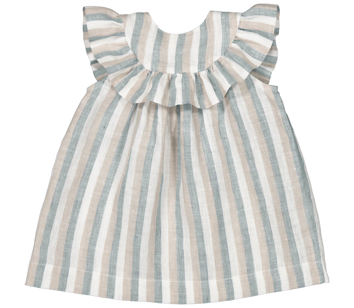 Drussa, Kjole  - Dusty Blue Stripe