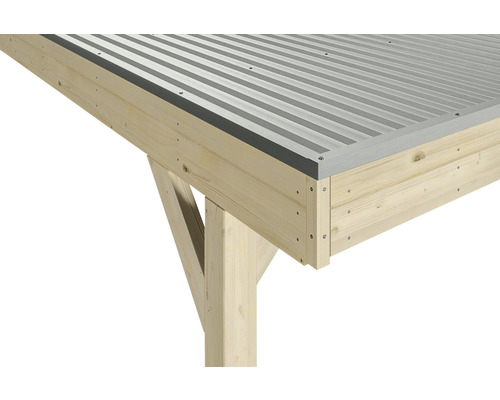 SKAN enkele carport, hout, Grunewald, 427 x 554 cm, natuurlijke afwerking