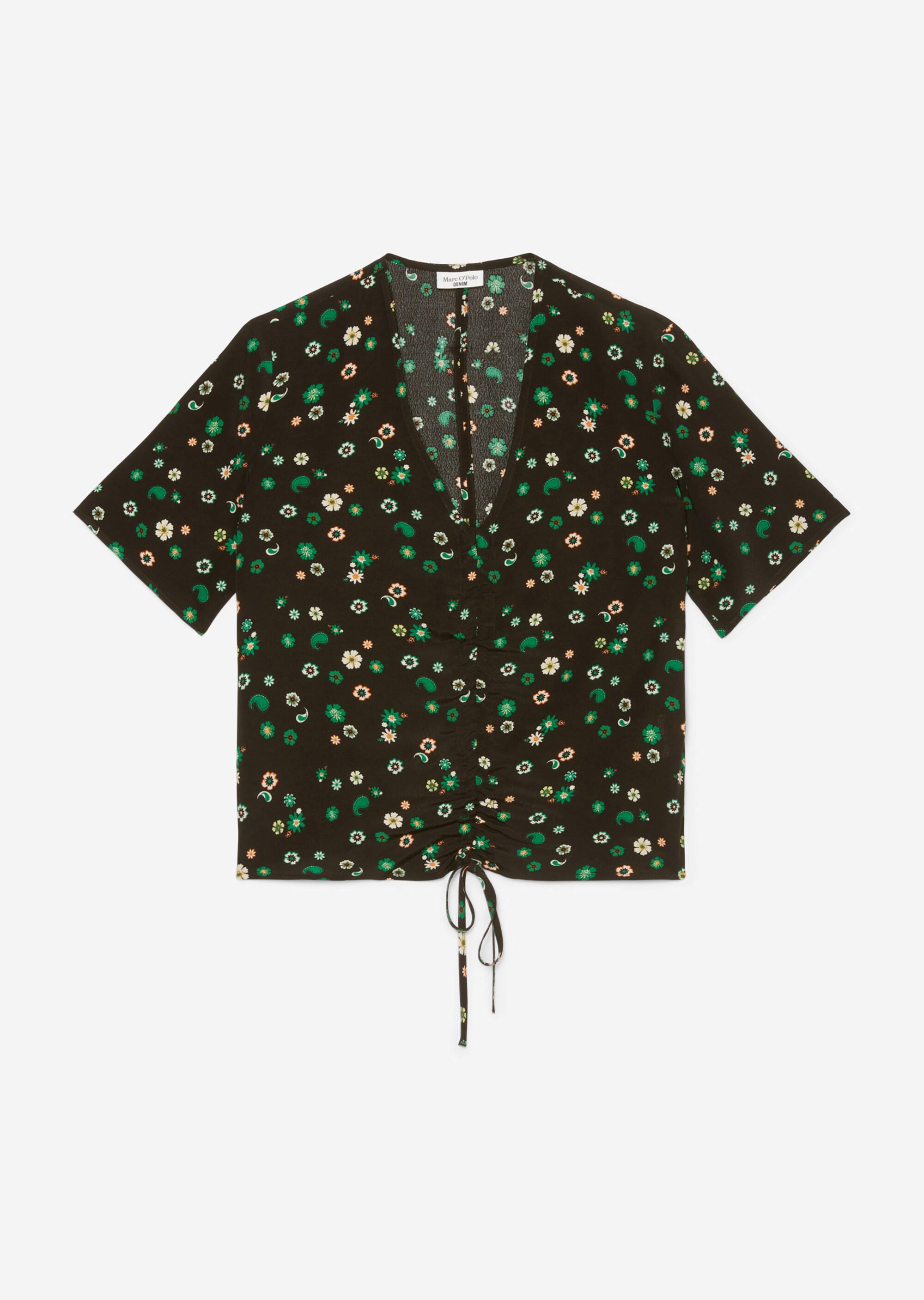 Gemusterte V-Neck-Bluse regularaus LENZING™ ECOVERO™
