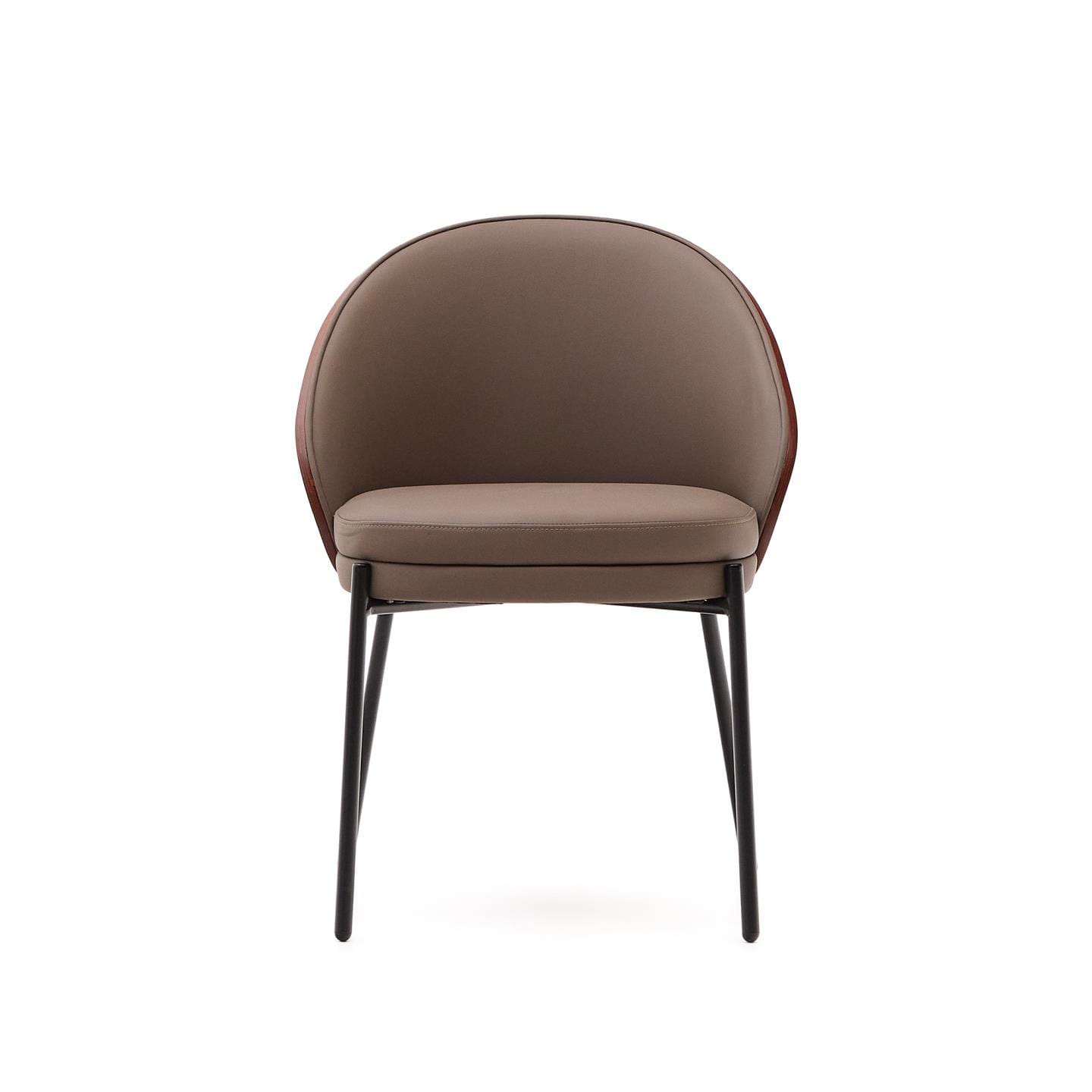 Kave Home Stuhl EAMY Lederlook braun/schwarz