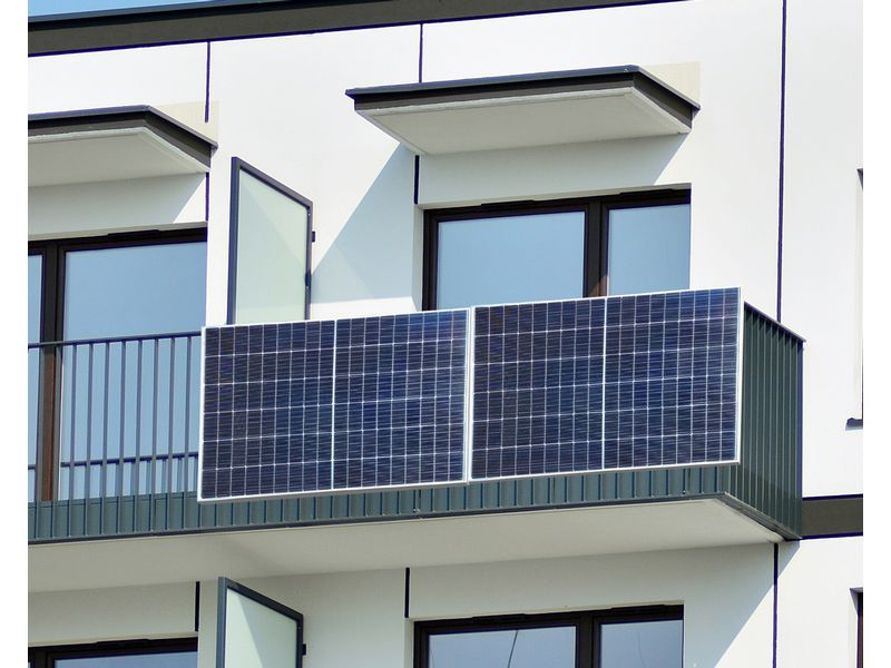 Technaxx Solaranlage Balkonkraftwerk 800W TX-274 Plug-and-play Solarsystem mit 2x 410 W Modul Monokristallin 172.4 x 113.4 x 3.5 cm, auf 600 W begrenzbar, mit APP oder Anschluss mit Wieland System