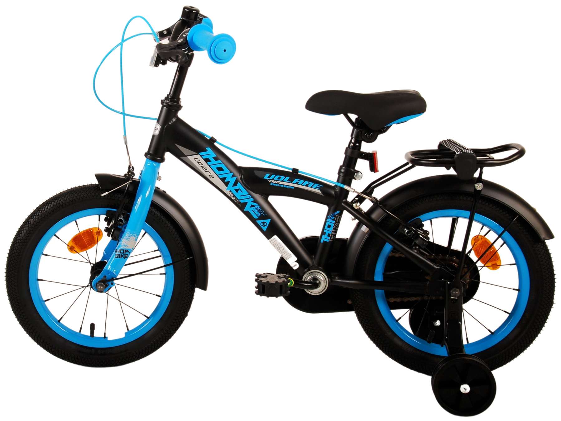 TPFSports Thombike Kinderfahrrad - Jungen - 14 Zoll - Rücktritt + Handbremse - Schwarz/Blau