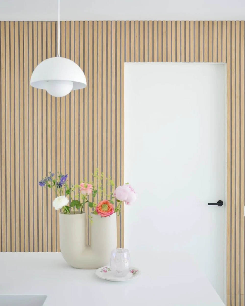 Origineel akoestisch paneel - Beige vilt licht eiken 300cm