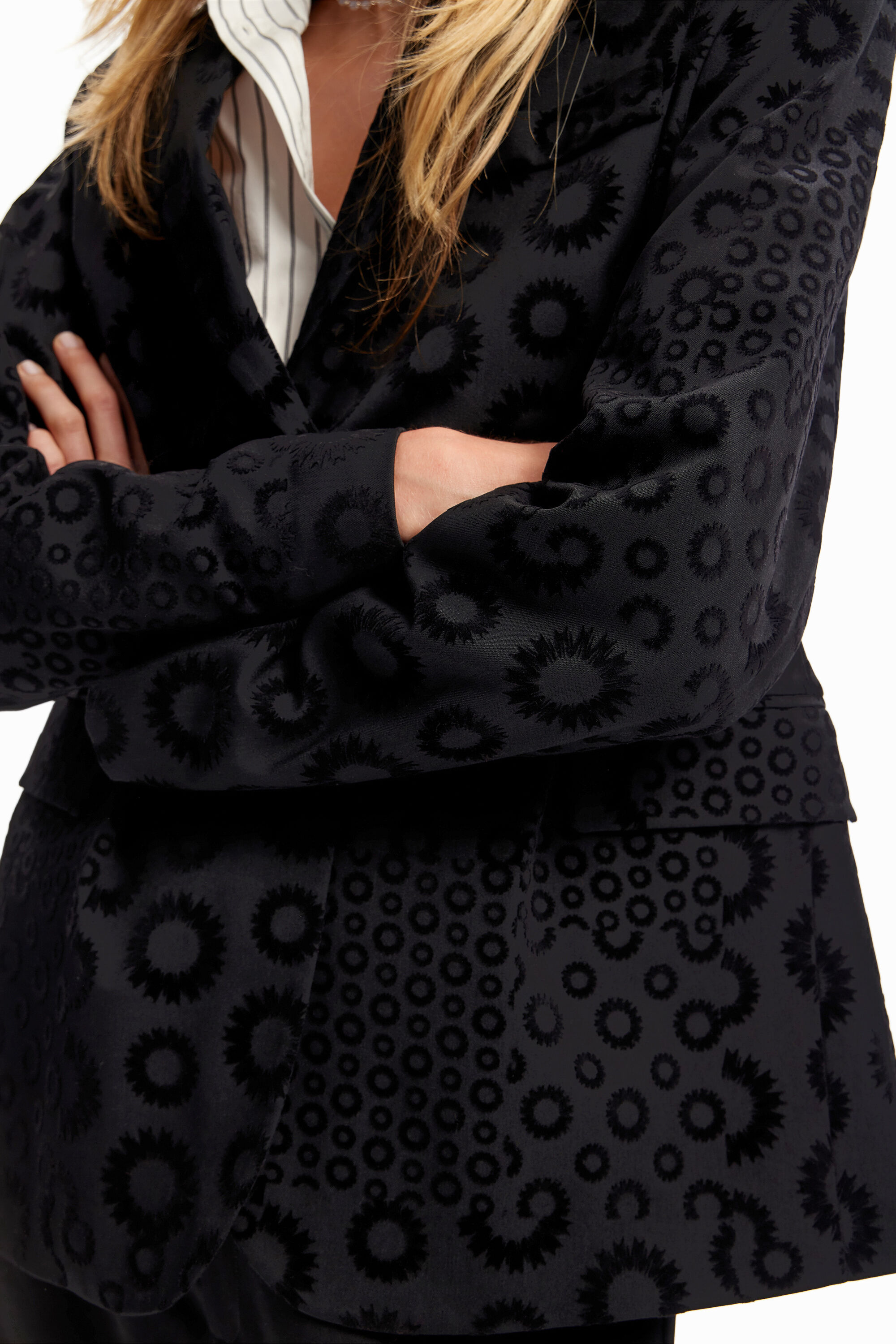 Blazer floqué géométrique