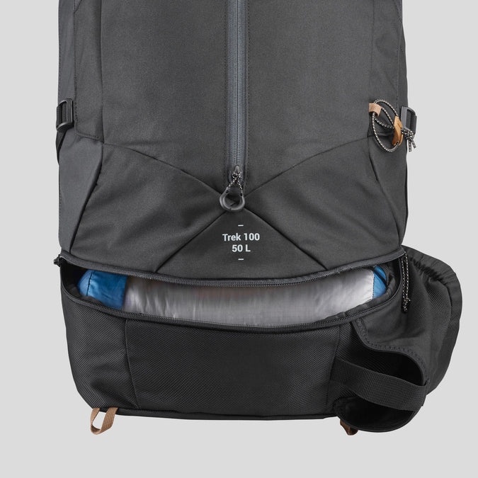 Decathlon Forclaz - Mochila Forclaz MT100 Easyfit de 50 litros para mochileiros (masculina)