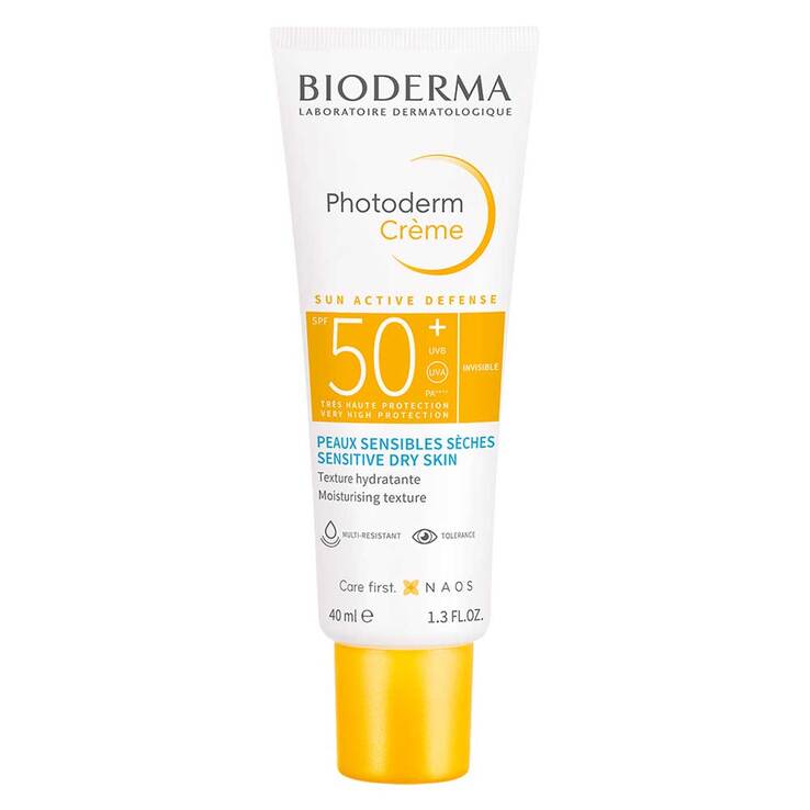 Bioderma Photoderm Creme SPF 50 + ungetönt für trockene, sonnenempfindliche Haut, 40 ml