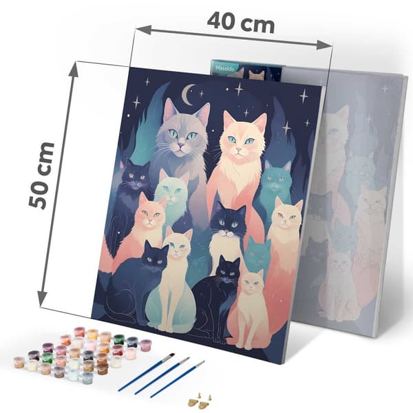 Maleri etter tall 40x50 cm Massido Cats